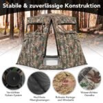 Taktinė 2-3 asmenų medžioklės palapinė su 360° matomumu (Maskuojanti)