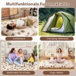 Daugiafunkcis sulankstomas čiužinio-pufų komplektas 200x140 cm (Ruda)