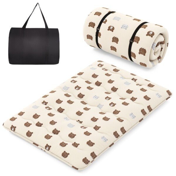 Daugiafunkcis sulankstomas čiužinio-pufų komplektas 200x140 cm (Ruda)