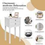 Naktinė spintelė su dviem stalčiais (Baltas)