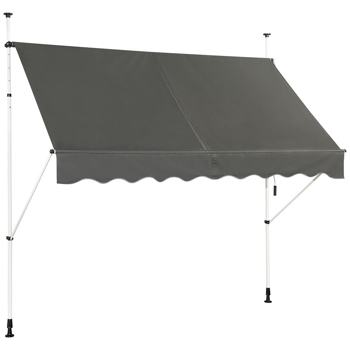 teleskop-markise-op70317gr_1_ Reguliuojamo aukščio markizė balkonui ir terasai 250x120 cm (Pilka)