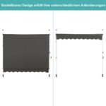 Reguliuojamo aukščio markizė balkonui ir terasai 250x120 cm (Pilka)