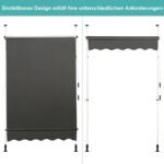 Ištraukiama markizė su rankena reguliuojamo aukščio 150x120 cm (Pilka)