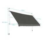 Ištraukiama markizė 395 cm su aliuminio rėmu (Pilka)