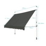 Reguliuojama markizė su rankena 300x120 cm (Pilka)