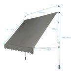 Reguliuojamo aukščio markizė balkonui ir terasai 250x120 cm (Pilka)