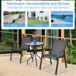 3 dalių lauko baldų komplektas: staliukas ir dvi kėdės (Pilka)