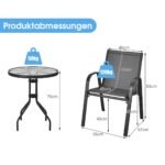 3 dalių lauko baldų komplektas: staliukas ir dvi kėdės (Pilka)