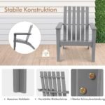 Ergonomiškas akacijos medžio sodo krėslas (Pilka)