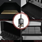 Kempinginis lauko picų krosnelės grilius su ratukais (Juoda)