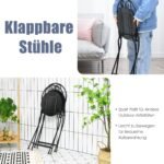 3 dalių lauko baldų komplektas apvaliu stalviršiu ir 2 sulankstomomis kėdėmis (Juoda)