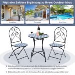 Terasa su apvaliu stalu ir dviem sulankstomomis kėdėmis (Juoda)