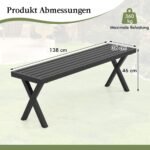 Lauko suoliukas be atlošo 138 cm (Juoda)