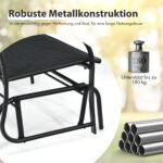 Dvivietė sodo supynė metaliniu rėmu (Juoda)