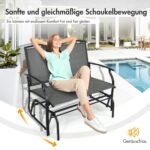 Dvivietė sodo supynė su tvirtu metaliniu rėmu ir kvėpuojančiu audeklu (Pilka)