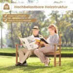 Akacijos medienos dvivietis sodui su patogiomis atramomis (Natūrali)