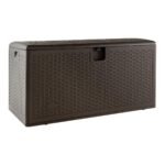 Didelė 378 litrų sodo daiktadėžė su užraktu (Ruda)