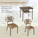 Sodo baldų komplektas su 2 kėdėmis ir stalu (Natūrali)