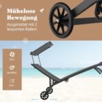 Lauko gultas su ratukais ir reguliuojamu stogeliu (Pilka)