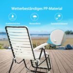 Sulankstomas lauko gultas su kojų atrama (Balta)