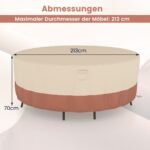 Apvali baldų apsauginė danga 213 cm (Smėlio)