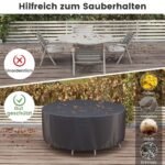 Apvalus lauko baldų uždangalas 213 cm su ventiliacijos angomis (Juoda)