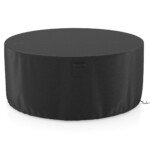 Apsauginė danga lauko baldams Ø 158 cm su ventiliacijos angomis ir tvirtinimo dirželiais (Juoda)
