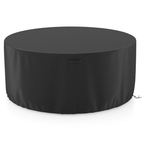 Apsauginė danga lauko baldams Ø 158 cm su ventiliacijos angomis ir tvirtinimo dirželiais (Juoda)