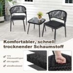 Sodo baldų komplektas su dviem kėdėm ir staliuku (Ruda)