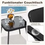 Sodo baldų komplektas su dviem kėdėm ir staliuku (Ruda)