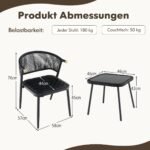 Sodo baldų komplektas su dviem kėdėm ir staliuku (Ruda)