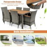 Lauko baldų komplektas: stalas ir 6 kėdės (Pilka)