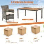 Lauko baldų komplektas: stalas ir 6 kėdės (Pilka)