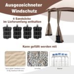 Terasos pavėsinė su apsauga nuo vabzdžių 296x296 cm (Chaki)