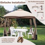 Terasos pavėsinė su apsauga nuo vabzdžių 296x296 cm (Chaki)