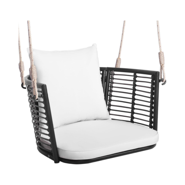 Pakabinama kėdė su atrama ir pagalvėmis atlaikanti 180 kg (Balta)