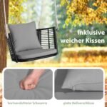 Pakabinama kėdė su metaliniu rėmu ir pagalvėmis (180 kg) (Pilka)