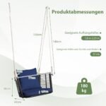 Pakabinama kėdė su metaliniu rėmu ir pagalvėmis (180 kg) (Pilka)