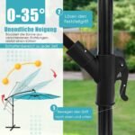Sodo skėtis nuo saulės su 40 LED lempučių ir rankiniu mechanizmu (Turkio)