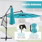 Sodo skėtis nuo saulės su 40 LED lempučių ir rankiniu mechanizmu (Turkio)