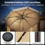 Sodo skėtis nuo saulės su LED apšvietimu 300 cm (Smėlio)