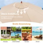 Terakotos skėtis su virvės traukimo mechanizmu (Smėlio)