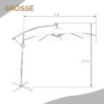 Skėtis nuo saulės su LED apšvietimu 300 cm (Smėlio)