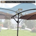 Kiemo skėtis nuo saulės su LED apšvietimu 300 cm (Ruda)