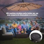 Tiesinis skėtis nuo saulės su LED apšvietimu 300 cm (Ruda)