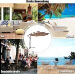 Tiesinis skėtis nuo saulės su LED apšvietimu 300 cm (Ruda)