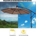 Tiesinis skėtis nuo saulės su LED apšvietimu 300 cm (Ruda)