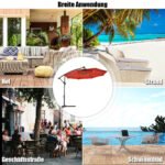 Skėtis nuo saulės su LED apšvietimu 300 cm (Vyno raudonumo)