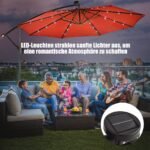 Skėtis nuo saulės su LED apšvietimu 300 cm (Vyno raudonumo)