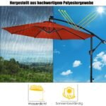 Skėtis nuo saulės su LED apšvietimu 300 cm (Vyno raudonumo)